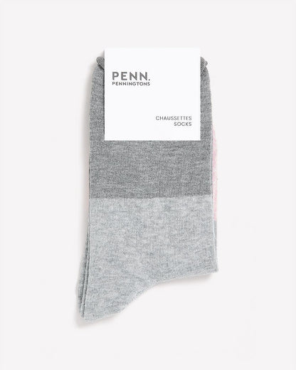 Colourblock Crew Socks with Rolled Edges