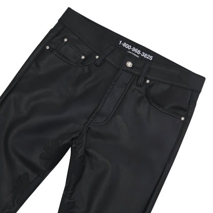 Black on Black Leather Pant