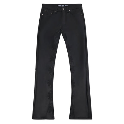 Black on Black Leather Pant