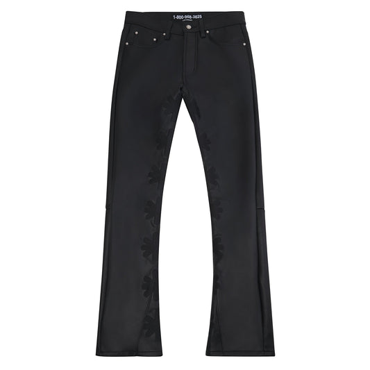 Black on Black Leather Pant