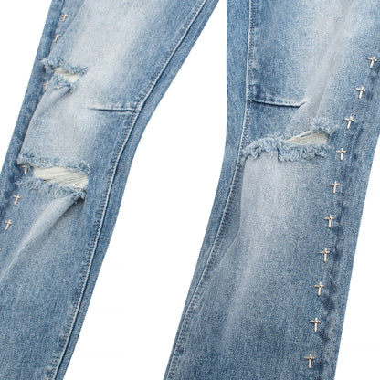 Bryant Dagger Ripped Medium Blue Denim