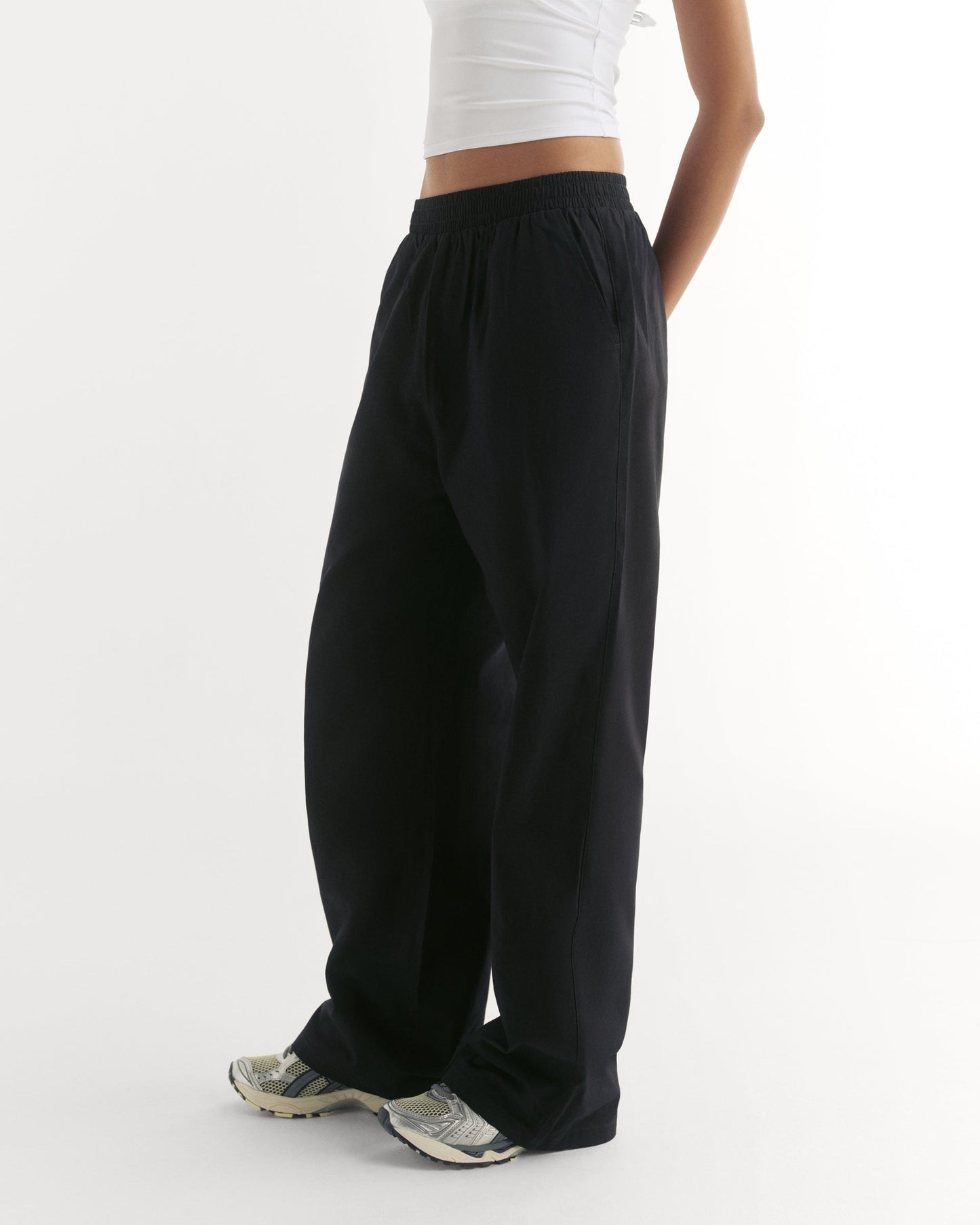 Cotton Pull on Pants - Black