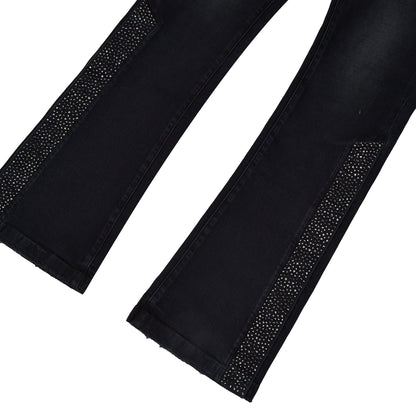 Crystal Snap Flared Denim