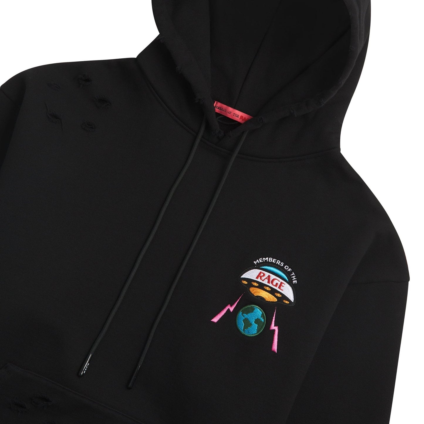 Distressed Logo Hoodie | Black