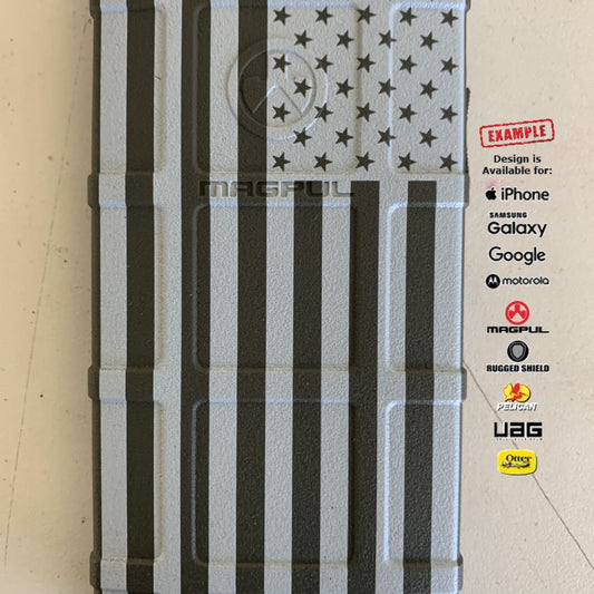 CLEARANCE - Magpul Industries Custom UV-Laser Printed Apple iPhone 5 iPhone 5S Only WHITE FLAG ON BLACK BACKGROUND EGO118