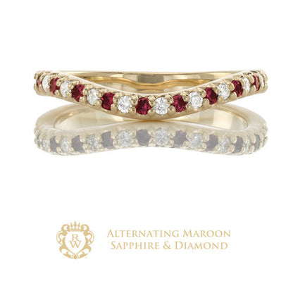 Alternating Maroon Sapphire & Diamond Enhancer