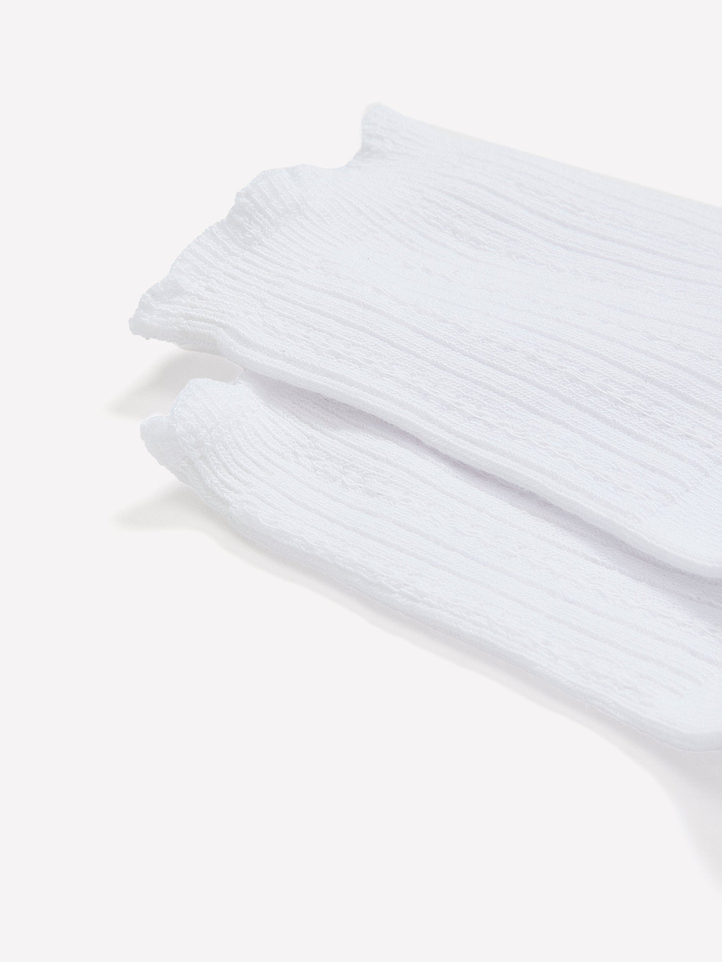 Textured Ankle Socks with Scalloped Edge