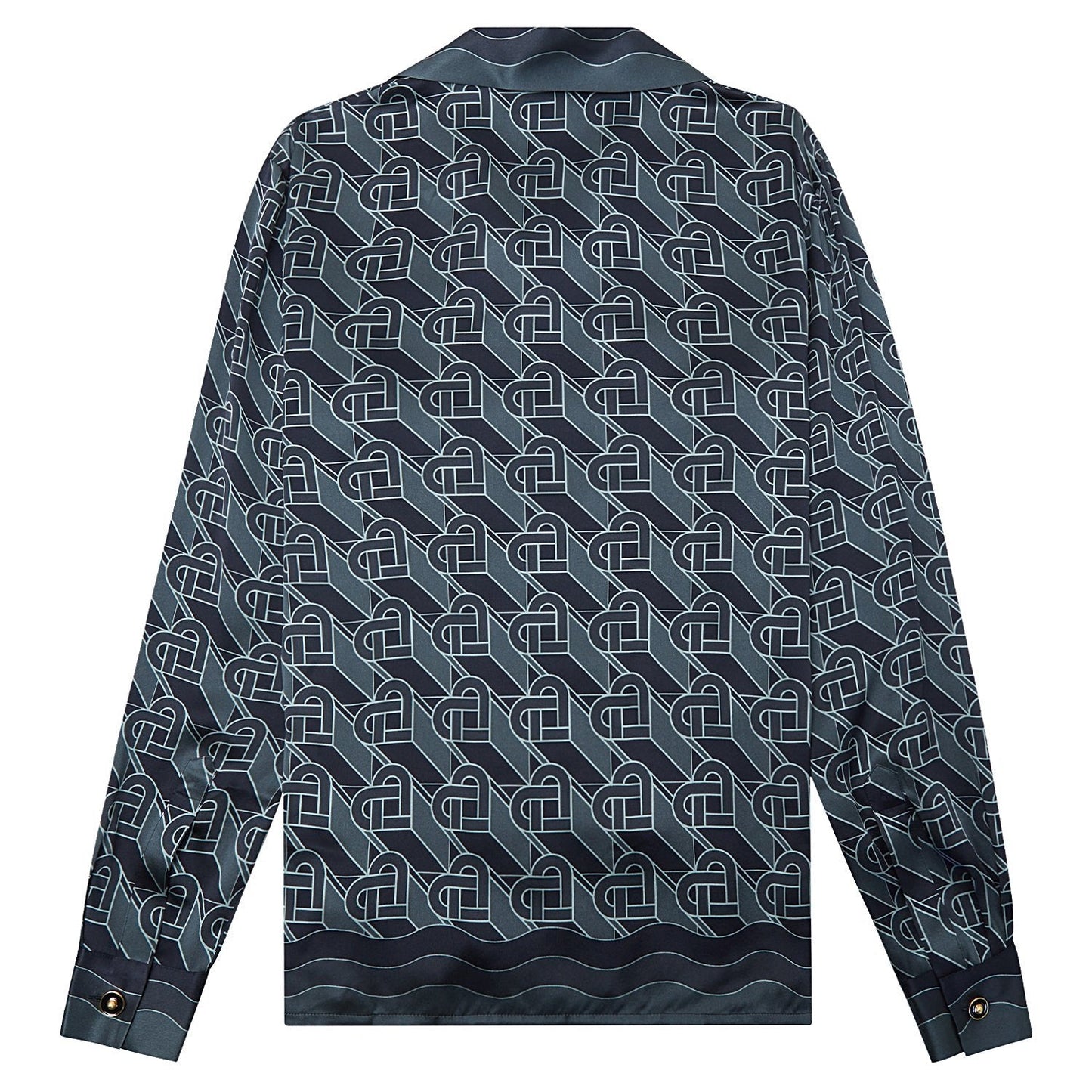 Heart Monogramme Silk Shirt | Black