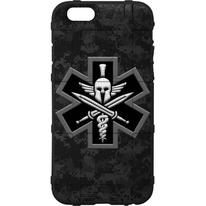 Spartan Combat Medic Military Star of Life Patch on Camouflage Custom Printed Case Design for Apple, Samsung, Google & Motorola Phone Models