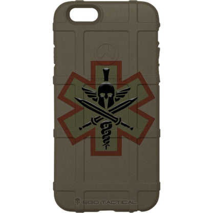 Spartan Combat Medic Military Star of Life Patch on Camouflage Custom Printed Case Design for Apple, Samsung, Google & Motorola Phone Models