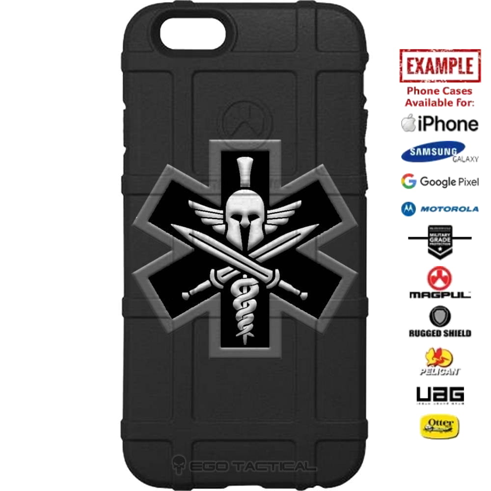 Spartan Combat Medic Military Star of Life Patch on Camouflage Custom Printed Case Design for Apple, Samsung, Google & Motorola Phone Models