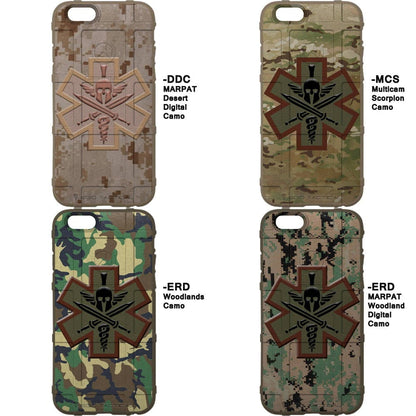 Spartan Combat Medic Military Star of Life Patch on Camouflage Custom Printed Case Design for Apple, Samsung, Google & Motorola Phone Models