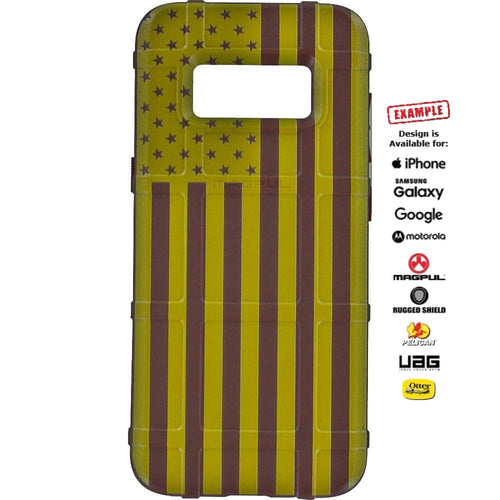CLEARANCE - Magpul Industries Custom UV-Laser Printed Samsung Galaxy S8 ONLY US American Flag in Yellow on Crimson Blood Red Case -EGO68