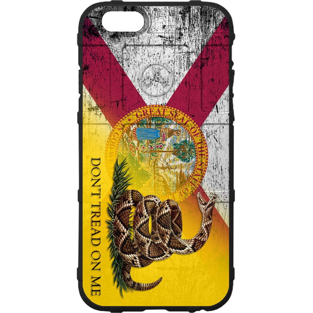 50 US States & Territories, Distressed State Flag Series Don't Tread on Me Custom Printed Case Design for Apple, Samsung, Google & Motorola Phone Models