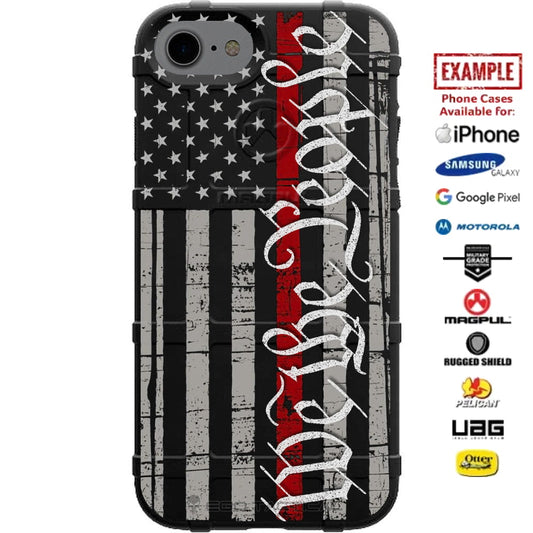 We the People Thin Red Line Assaulting Subdued Flag Custom Printed Case Design for Apple, Samsung, Google & Motorola Phone Models