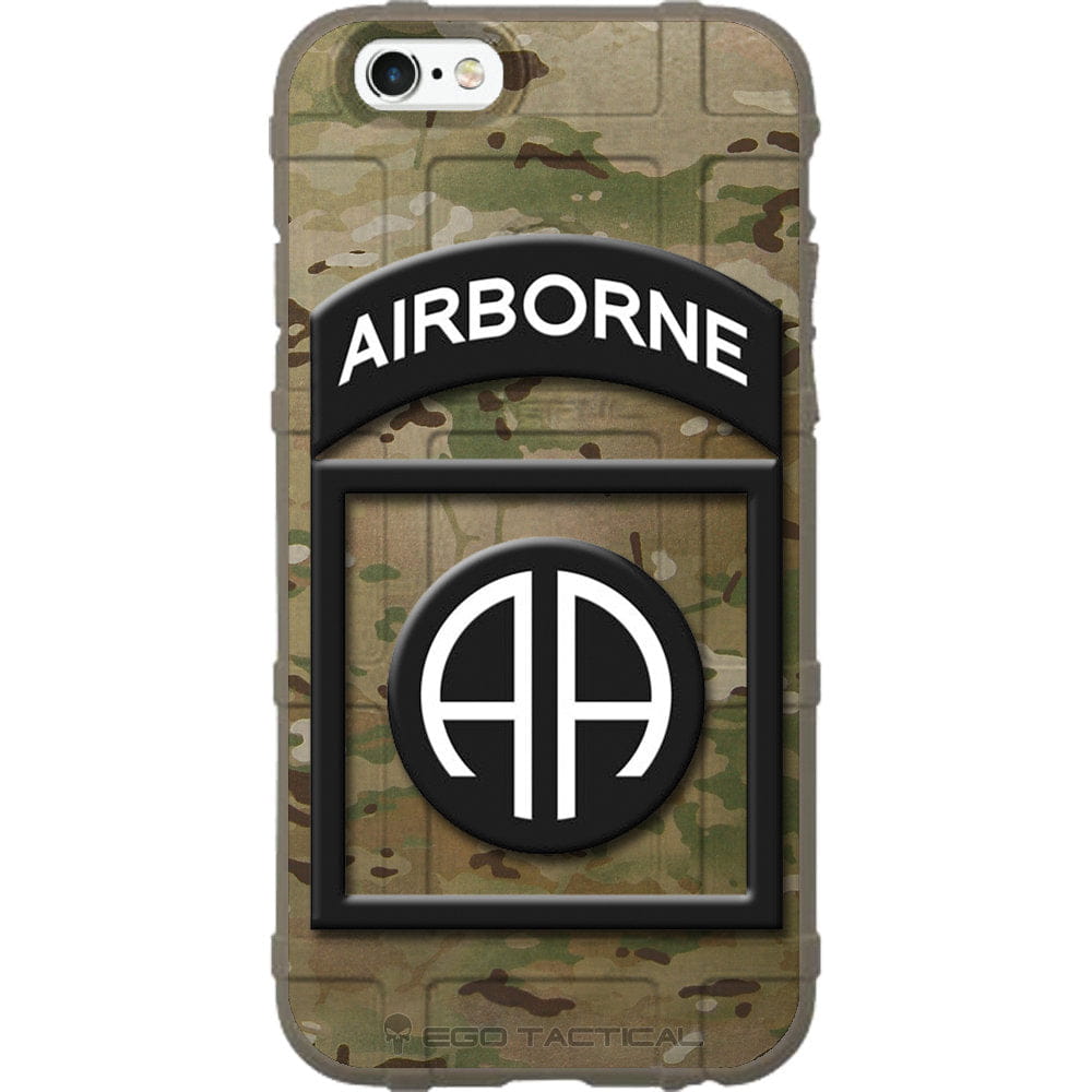 US Army 82nd Airborne Division Patch Subdued Black/White Outline Custom Printed Case Design for Apple, Samsung, Google & Motorola Phone Models