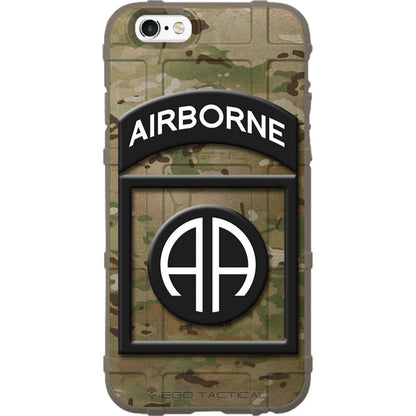 US Army 82nd Airborne Division Patch Subdued Black/White Outline Custom Printed Case Design for Apple, Samsung, Google & Motorola Phone Models