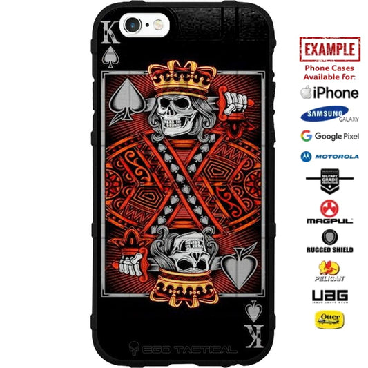 Suicide King Card Print Custom Printed Case Design for Apple, Samsung, Google & Motorola Phone Models