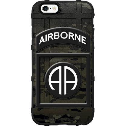 US Army 82nd Airborne Division Patch Subdued Black/White Outline Custom Printed Case Design for Apple, Samsung, Google & Motorola Phone Models