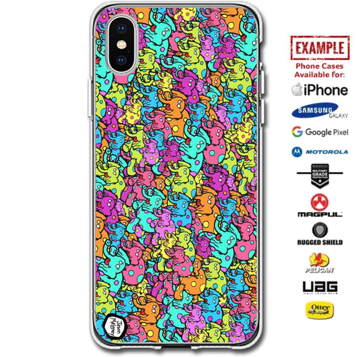 Jason Maloney Art Series: "Tippsy on Parade" Multi-Color Tippsy the Elephant Design Limited Edition Custom UV-Printed Custom Printed Case Design for Apple, Samsung, Google & Motorola Phone Models