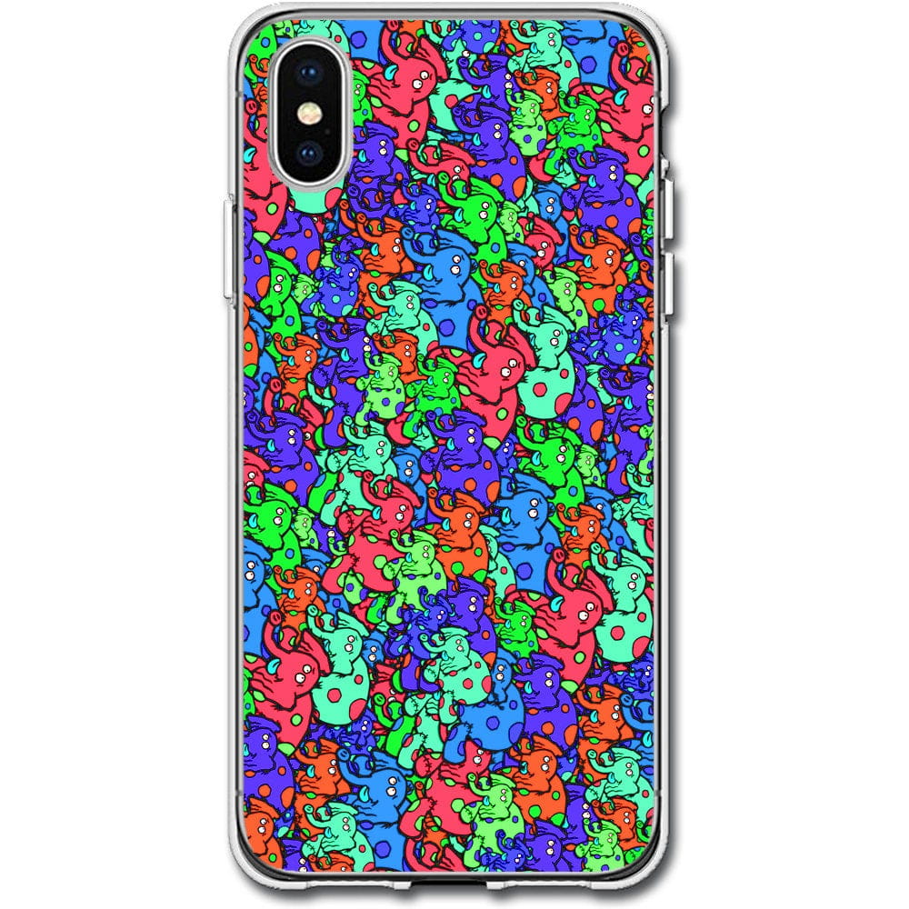 Jason Maloney Art Series: "Tippsy on Parade" Multi-Color Tippsy the Elephant Design Limited Edition Custom UV-Printed Custom Printed Case Design for Apple, Samsung, Google & Motorola Phone Models