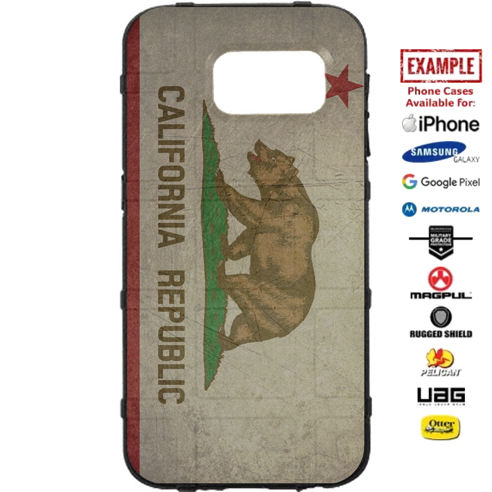 Weathered California State Flag Custom Printed Case Design for Apple, Samsung, Google & Motorola Phone Models