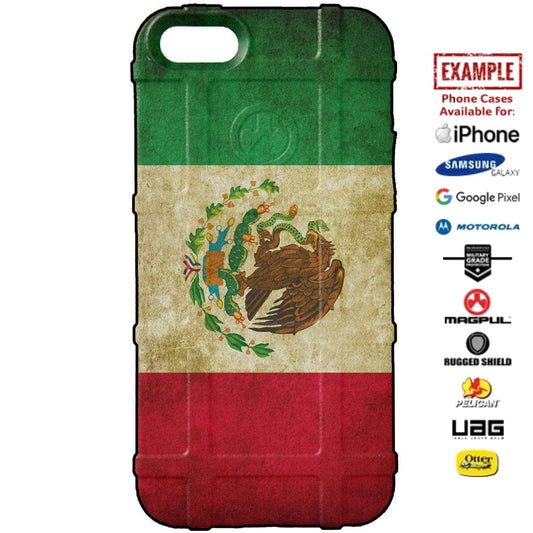 Weathered Mexican Flag Custom Printed Case Design for Apple, Samsung, Google & Motorola Phone Models