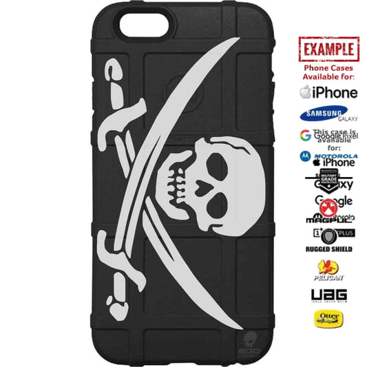 Jolly Roger Calico Jack Rackham Pirate Flag Custom Printed Case Design for Apple, Samsung, Google & Motorola Phone Models