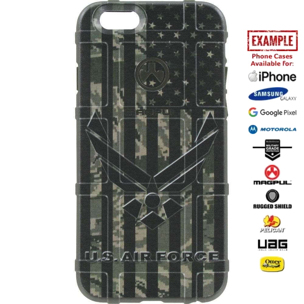Air Force Subdued US American Flag, on ABU Digital Camouflage Custom Printed Case Design for Apple, Samsung, Google & Motorola Phone Models