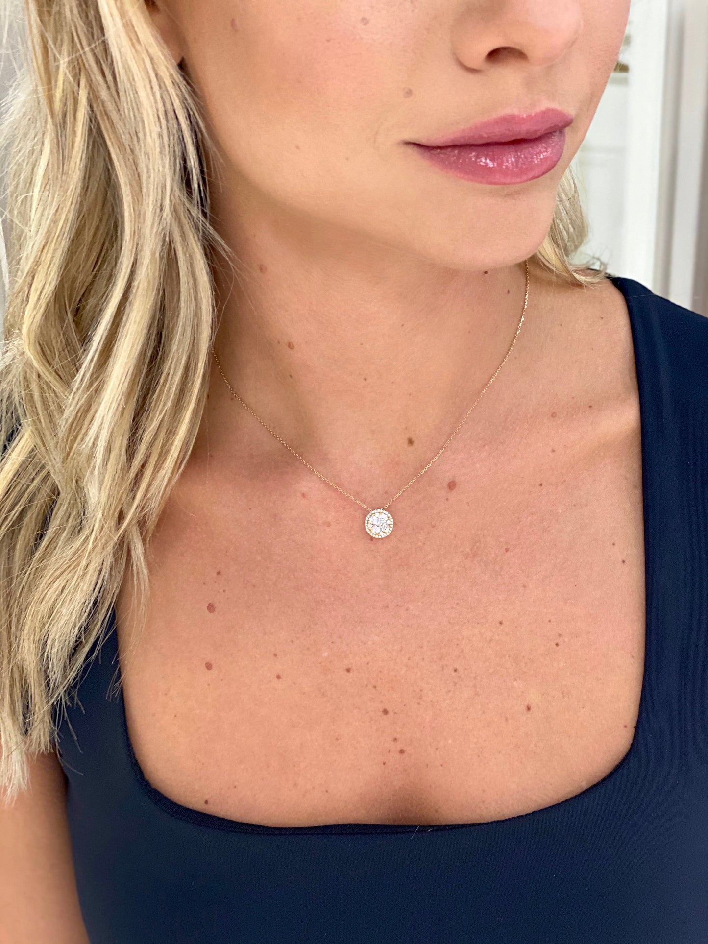 Natassia Round Pendant of Diamonds Necklace 0.60 ctw