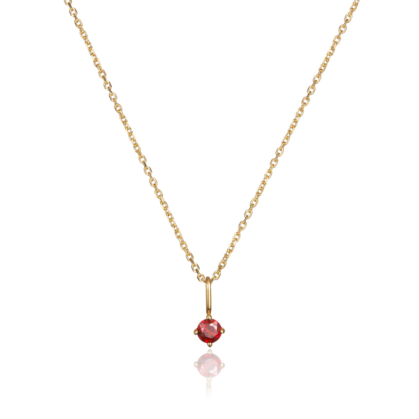 Gold Small Birthstone Pendant Necklace