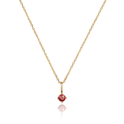 Gold Small Birthstone Pendant Necklace