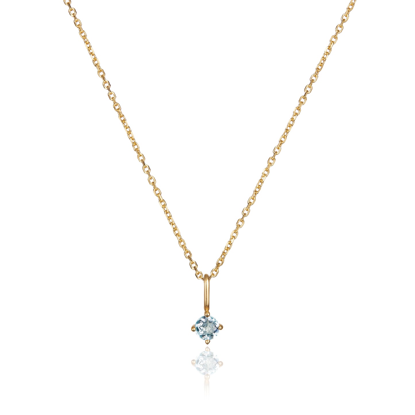 Gold Small Birthstone Pendant Necklace