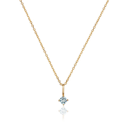 Gold Small Birthstone Pendant Necklace