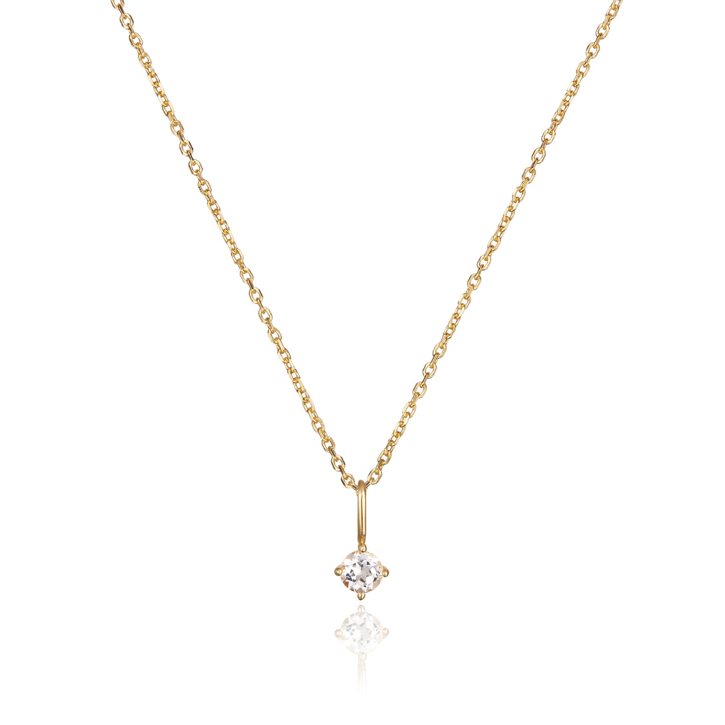 Gold Small Birthstone Pendant Necklace