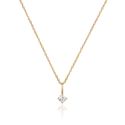 Gold Small Birthstone Pendant Necklace