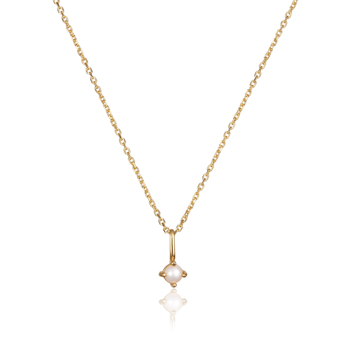 Gold Small Birthstone Pendant Necklace