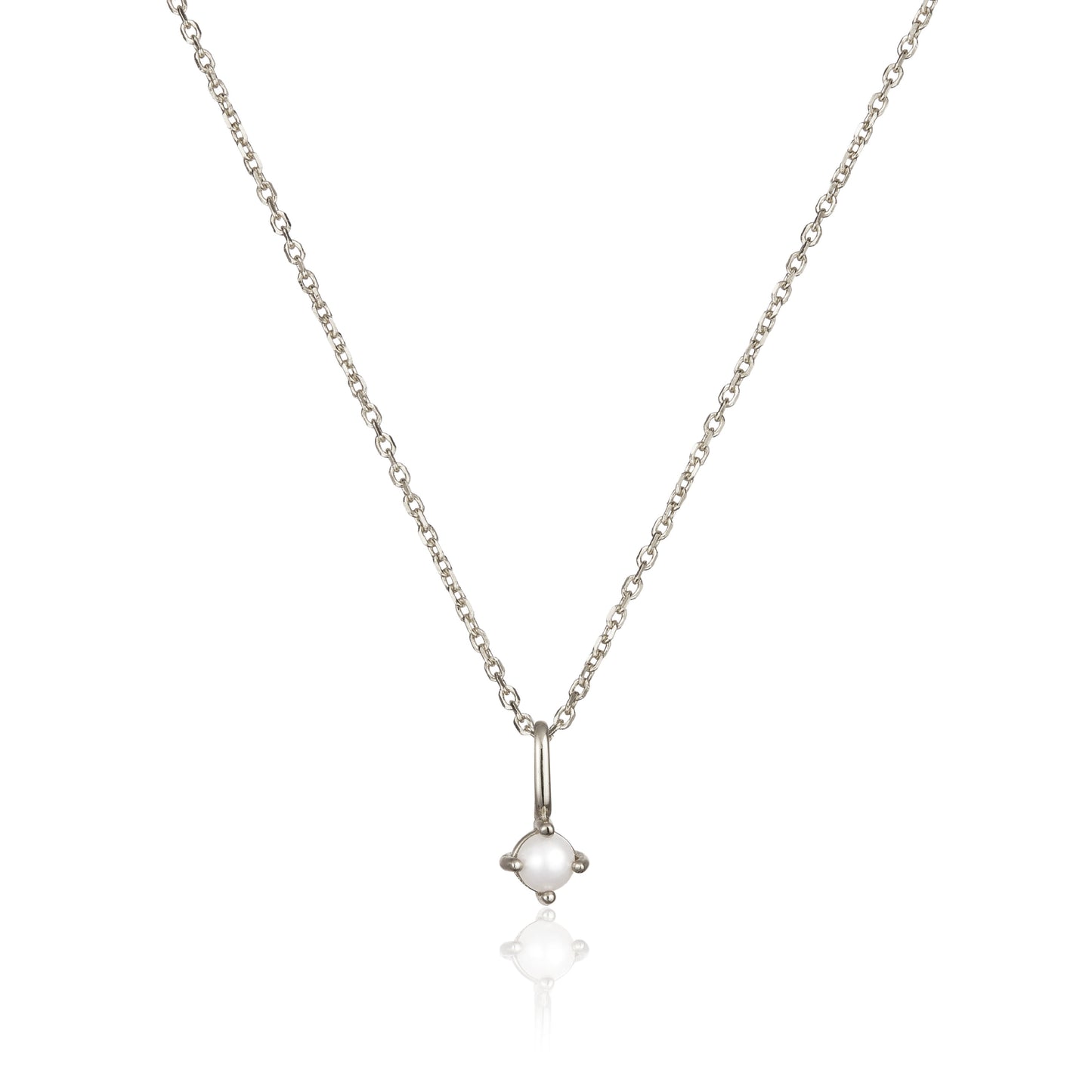 Silver Small Birthstone Pendant Necklace