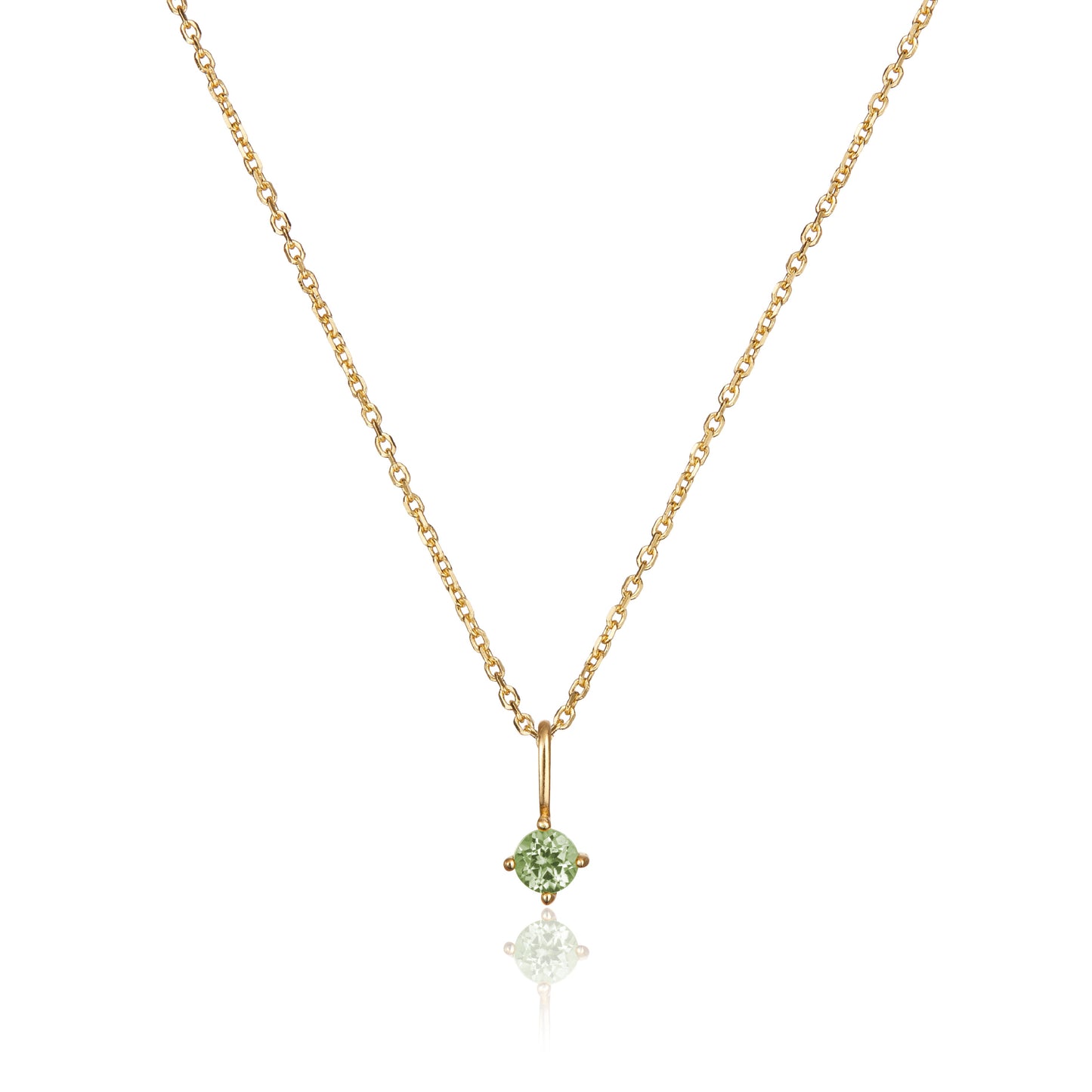 Gold Small Birthstone Pendant Necklace
