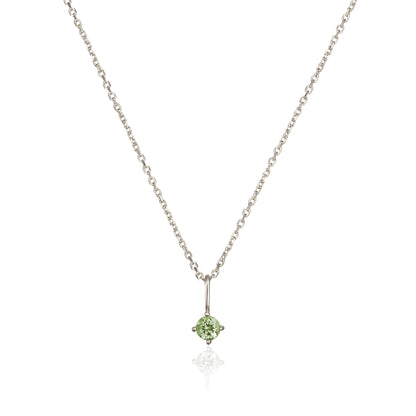 Silver Small Birthstone Pendant Necklace