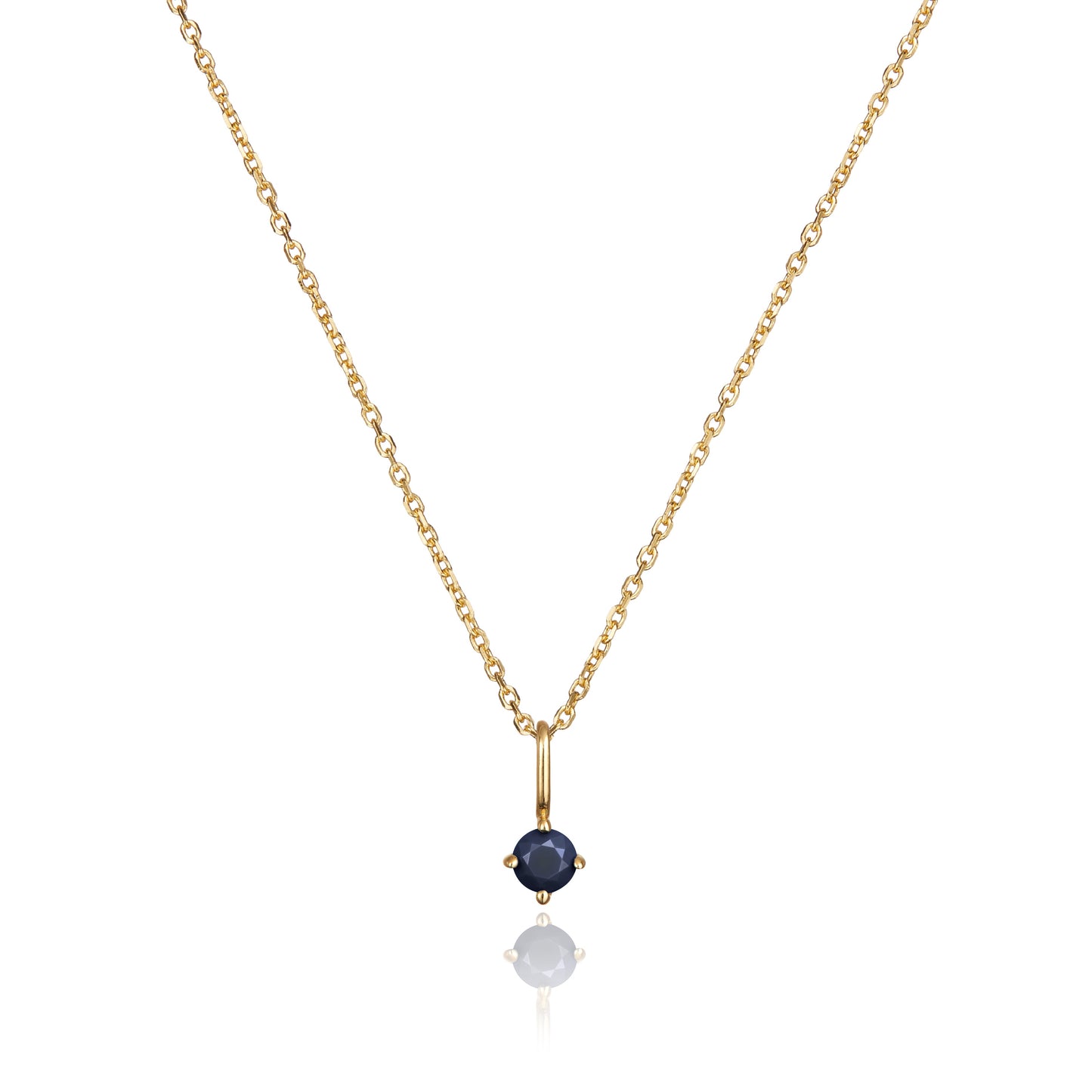 Gold Small Birthstone Pendant Necklace