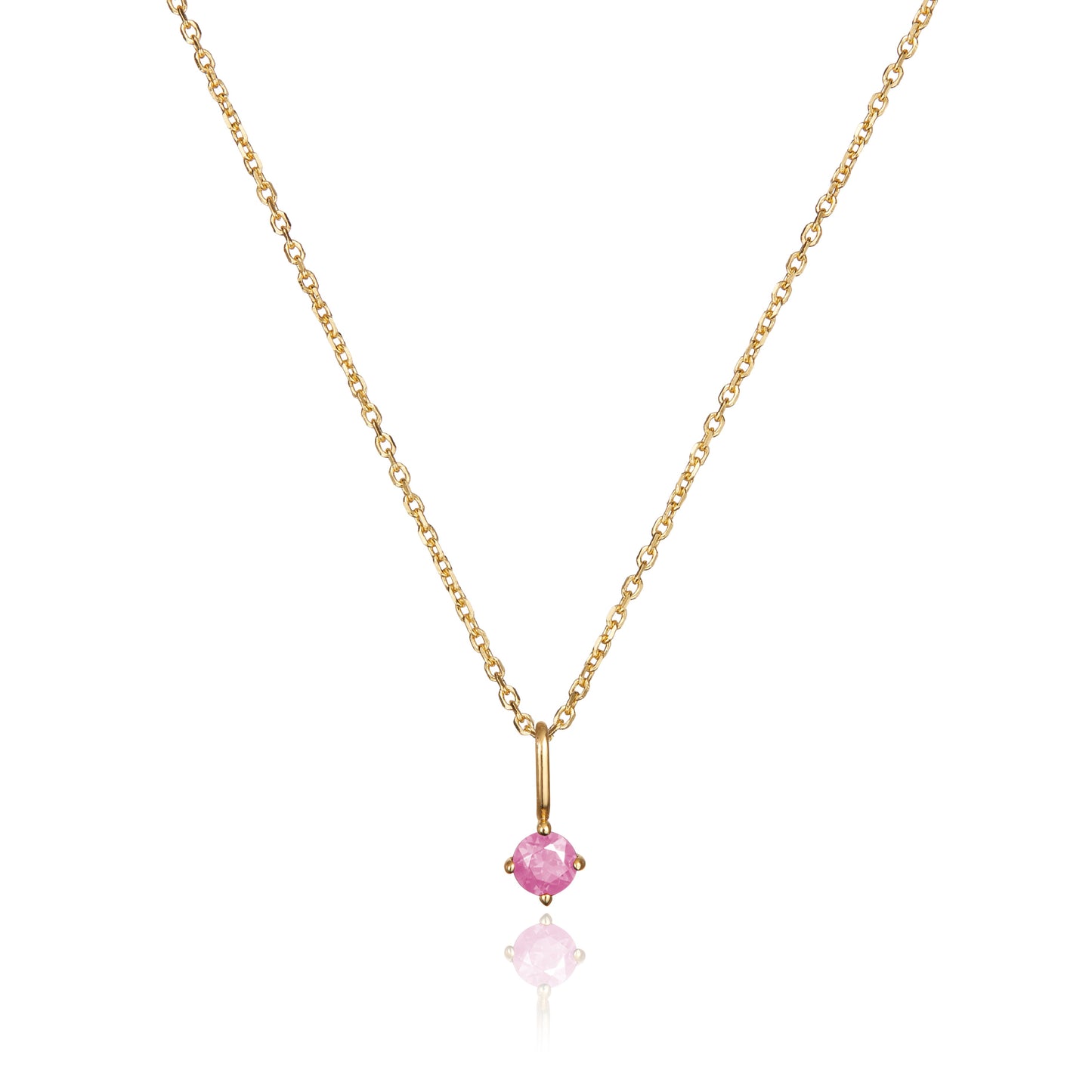 Gold Small Birthstone Pendant Necklace