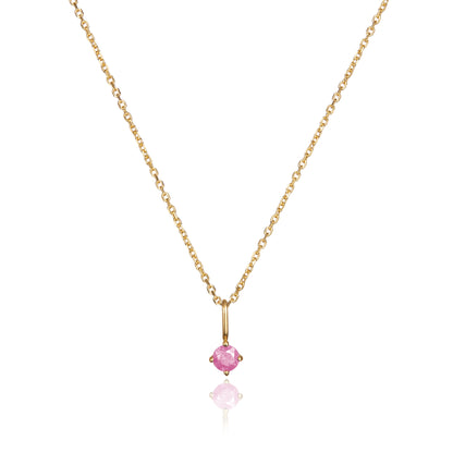 Gold Small Birthstone Pendant Necklace