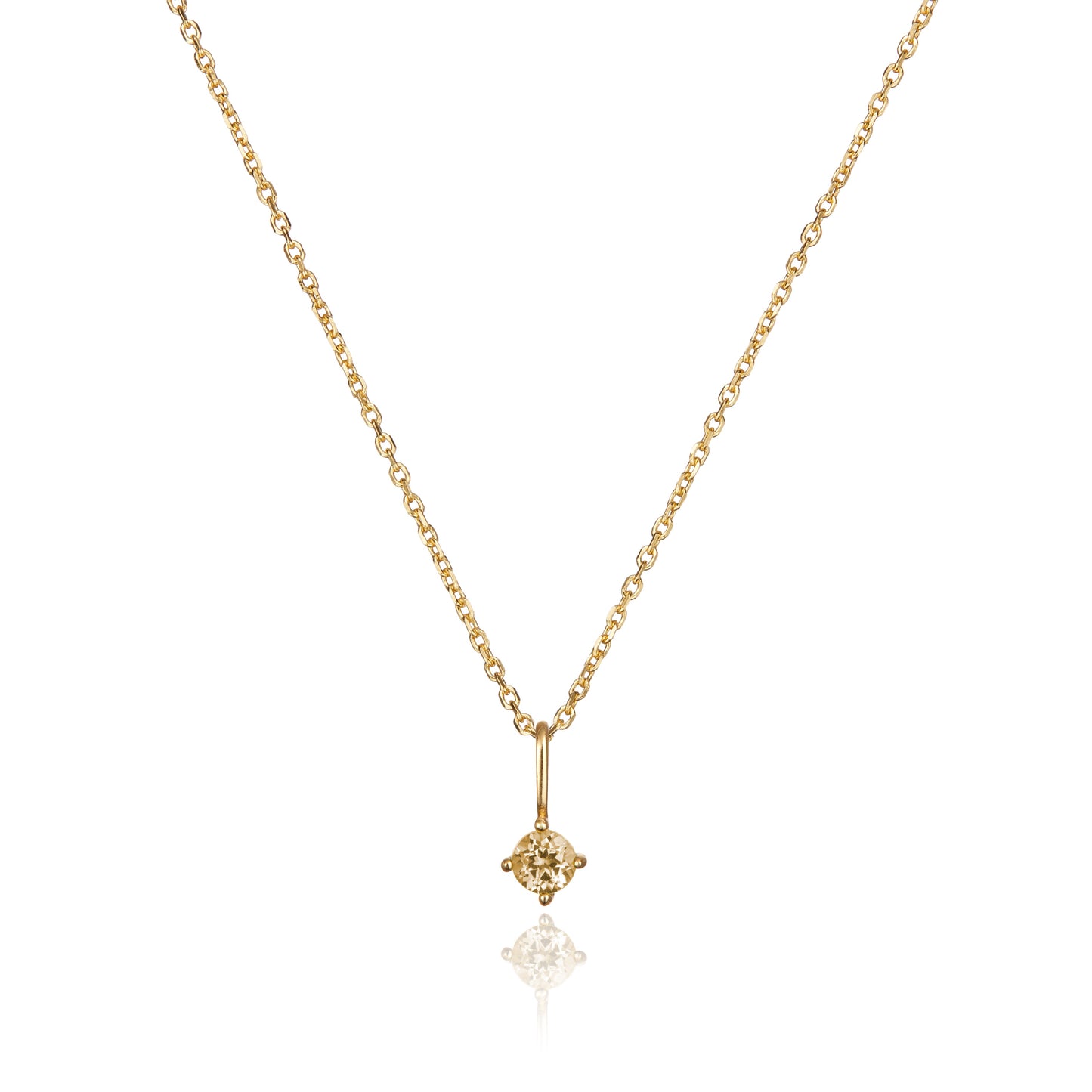 Gold Small Birthstone Pendant Necklace