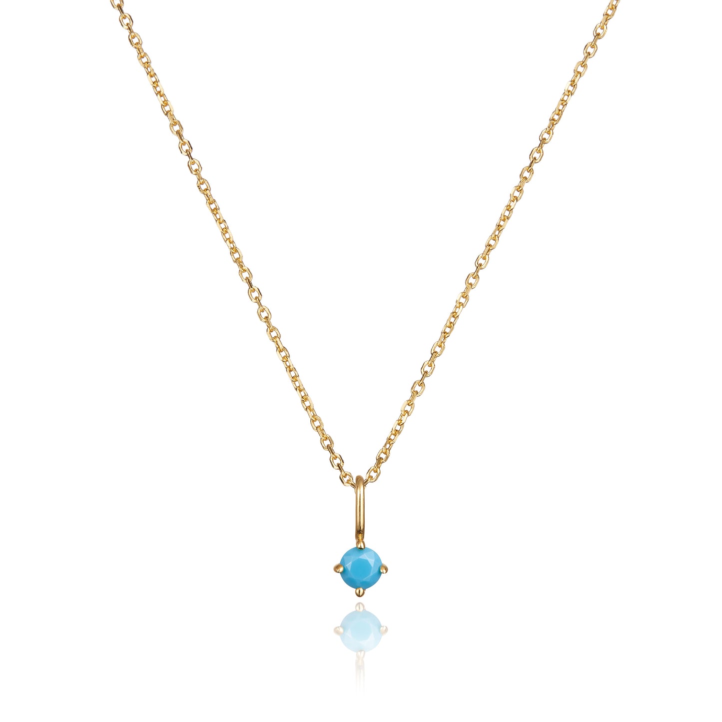 Gold Small Birthstone Pendant Necklace