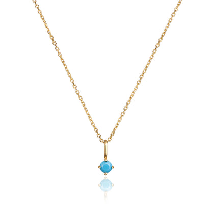 Gold Small Birthstone Pendant Necklace