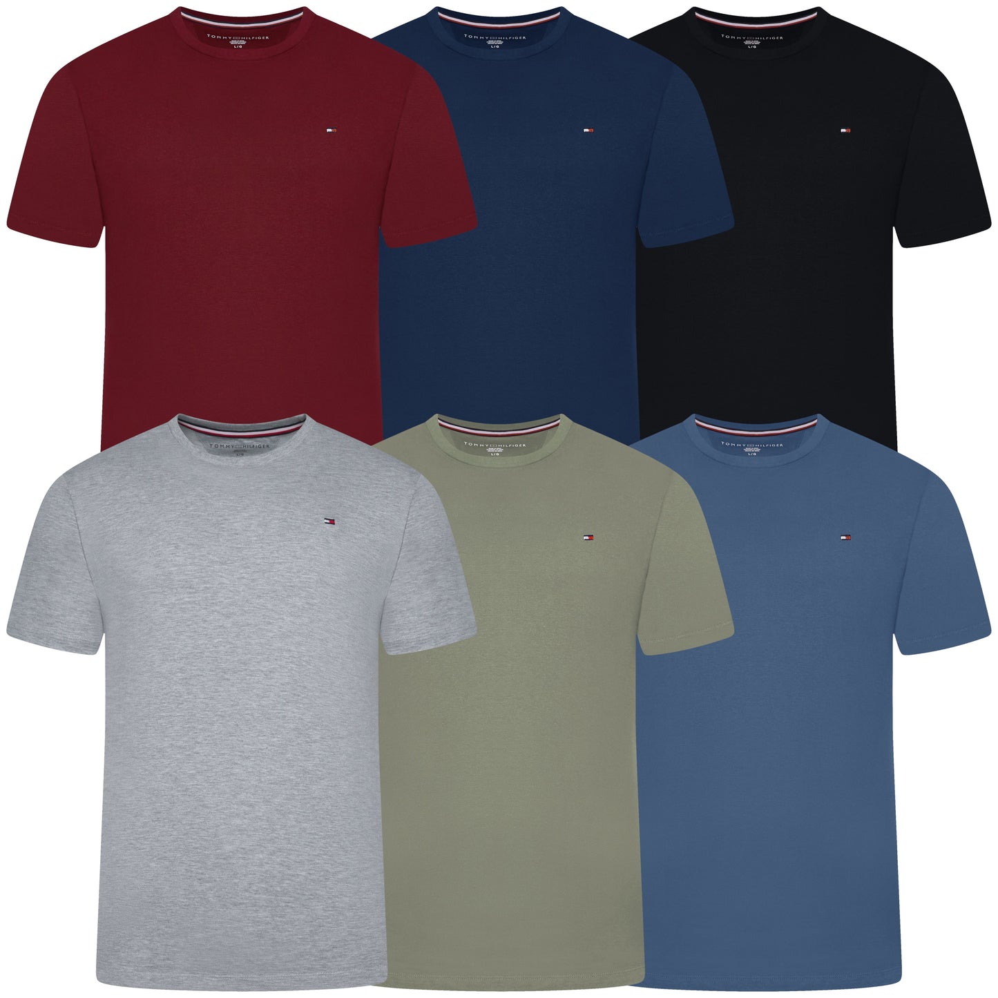 Tommy Hilfiger Flag Embroidery Fitted Crew Neck T-Shirt
