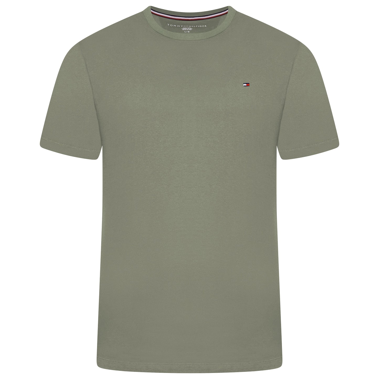 Tommy Hilfiger Flag Embroidery Fitted Crew Neck T-Shirt