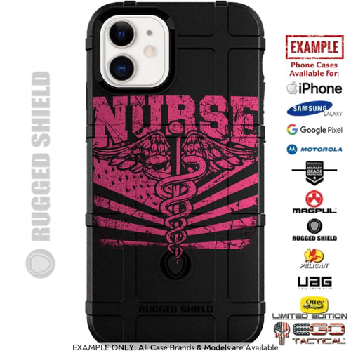 Pink Nurse RN Custom Printed Case Design for Apple, Samsung, Google & Motorola Phone Models