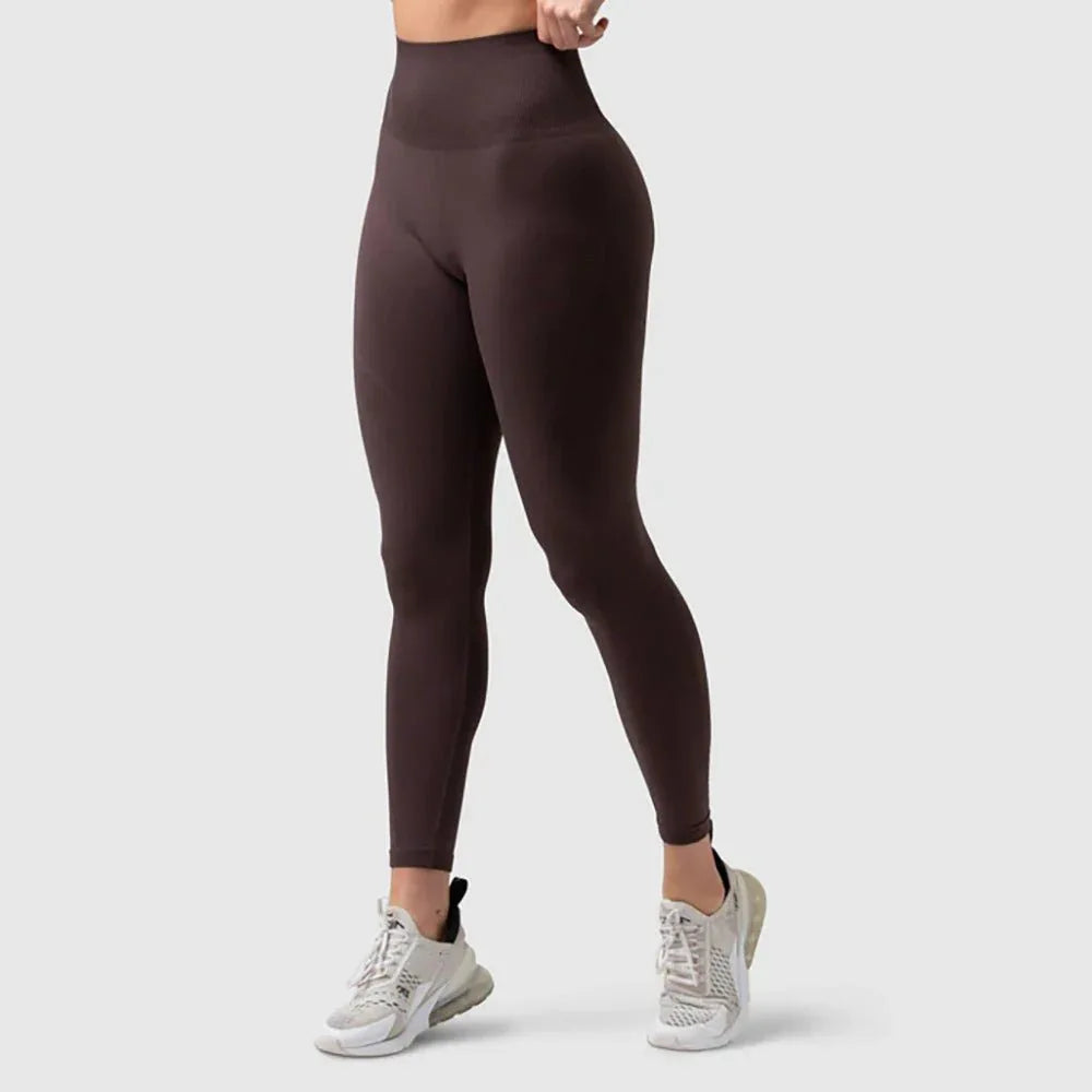 Seamless Sports Bra Set with Peach Hip Trousers – Super Stretch Long Sleeve Yoga Outfit S, M, L
